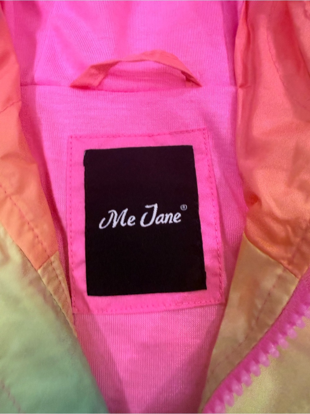 Me Jane Girls Rainbow Ombre Hooded Raincoat Jacket - Picture 4 of 8